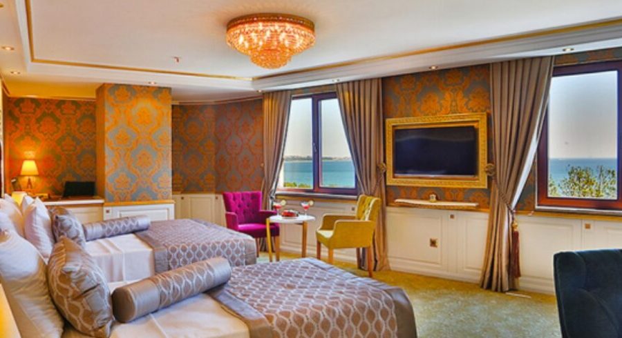 Deniz manzaralı teras ve Marmara | Hotel Emirhan Palace